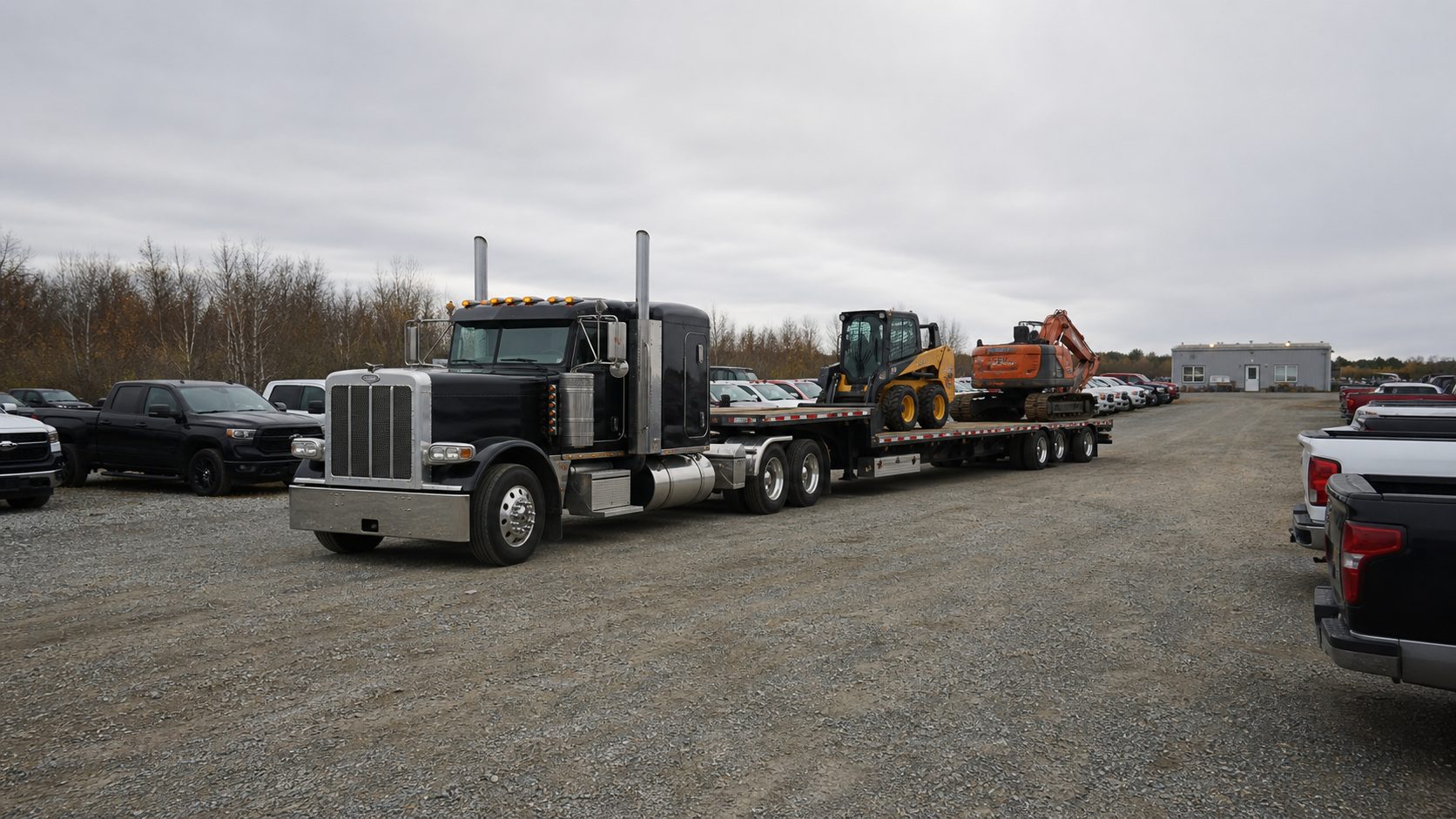 Auction yard context with the unit, release details, and pickup setting clearly implied for auction pickup transport planning.