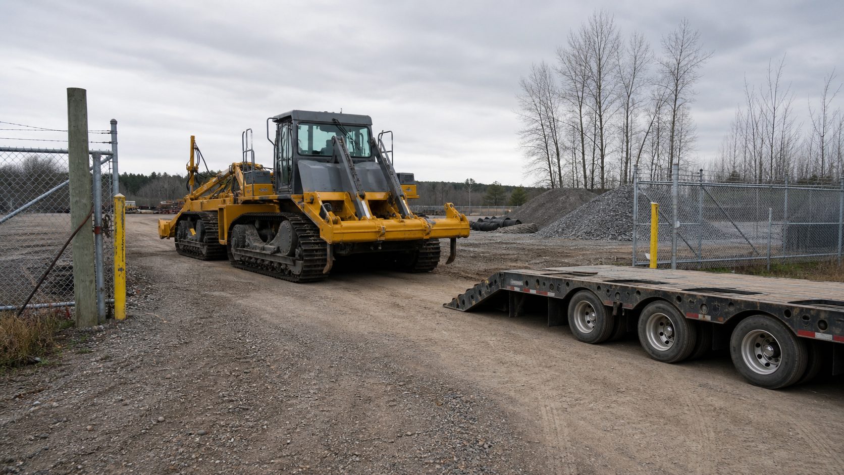 Attachments can change the dimensions for equipment hauling transport planning.