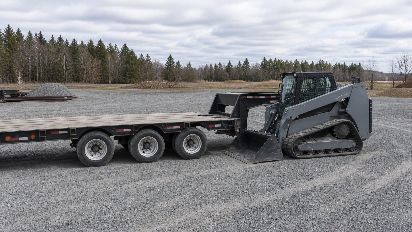 Attachments and fluids can change assumptions for equipment hauling transport planning.