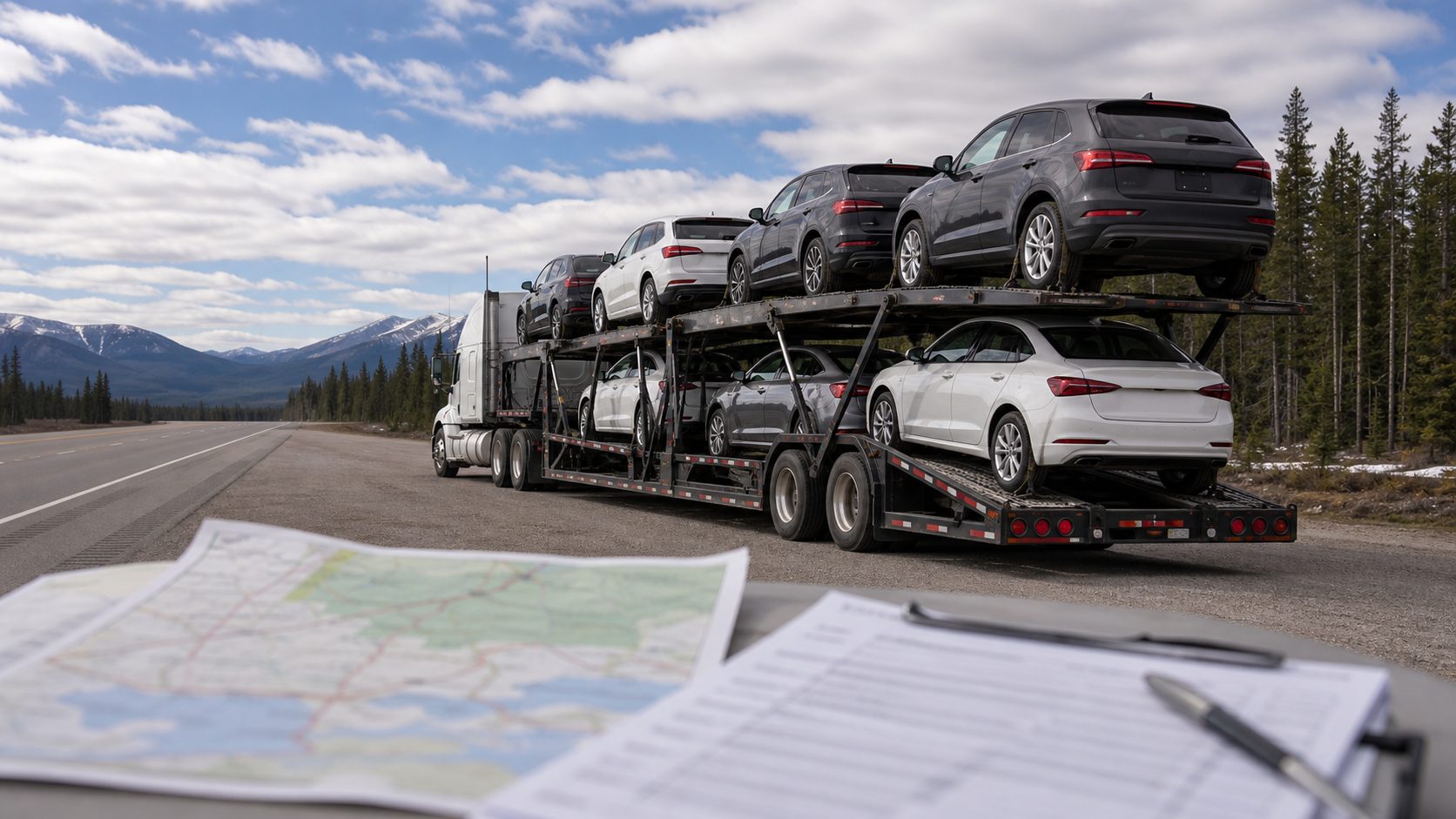 Vehicle route planning between provinces for vehicle transport transport planning.