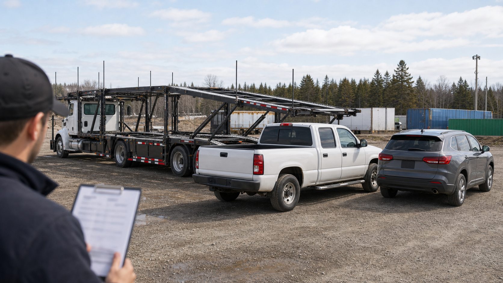 Vehicle details organized for quote review for vehicle transport transport planning.